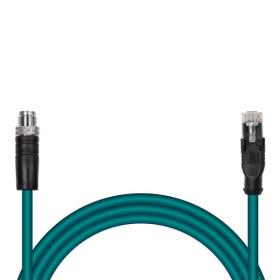 Ethernet cable, M12X - RJ45 plugs, 3m